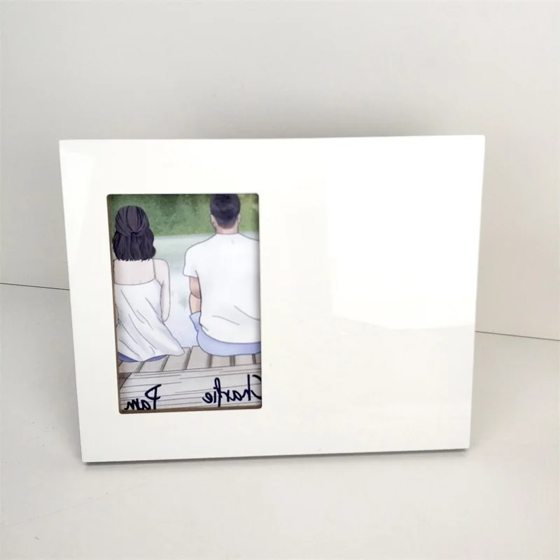 Wholesale Creative blank sublimation hardboard tabletop new wooden photo frames MDF Photo Panel for customized gifts