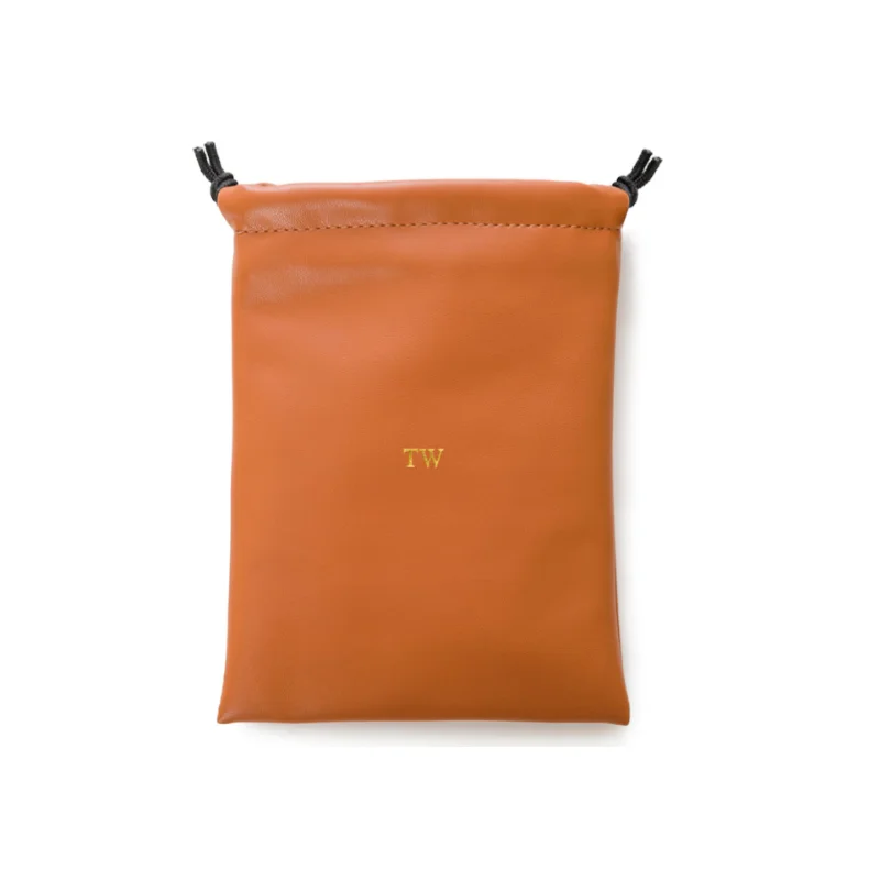 Golf Drawstring Bag Premium Leather Golf Valuables Pouch Bag Portable Stuff Sack