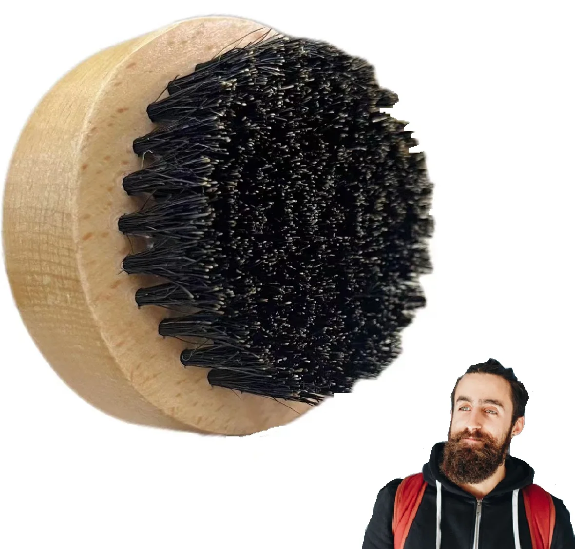 Wholesale Men Beard Care Boars Bristles Whisker Brush Mini Beard Comb Brush