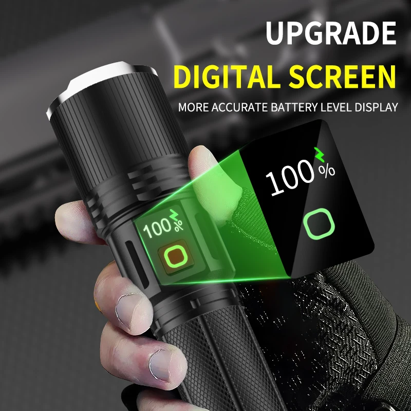 Outdoor Rechargeable LED Aluminum Alloy Flashlight for Emergency Use without Battery