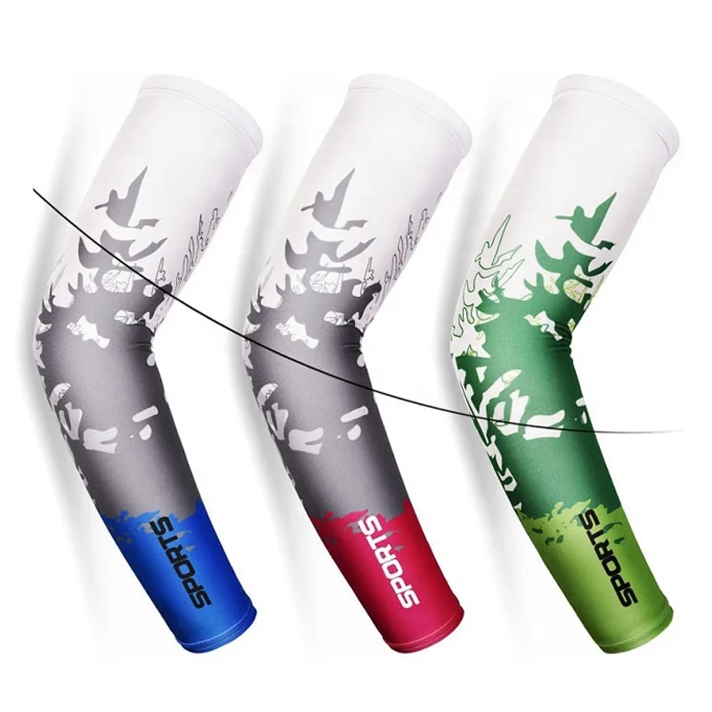 
Unisex Cooling Ice Silk Arm Sleeves Elbow Cover Cycling Run Fishing UV Sun Protection Outdoor Nylon Driving Gloves Woman Mens 