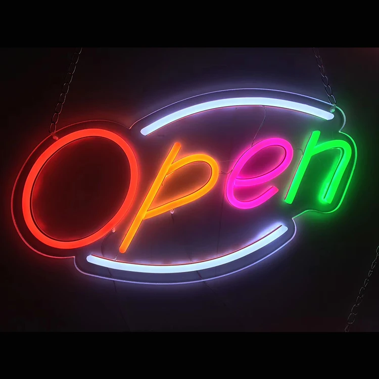 Горячая продажа открытый пластиковый бар Открытый 24 часа светодиодные неоновые вывески для дома и бара