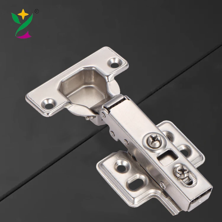 YUXING customized 2d one way close hinge 35mm slide on 105 door hinge inset screw-on cabinet hinge for kitchen