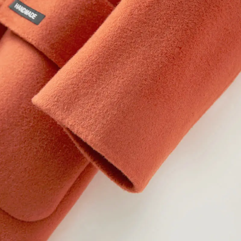 Factory Wholesale Women 100% Wool Coat Ladies Pure Woolen Long Coats Customized Service MC819