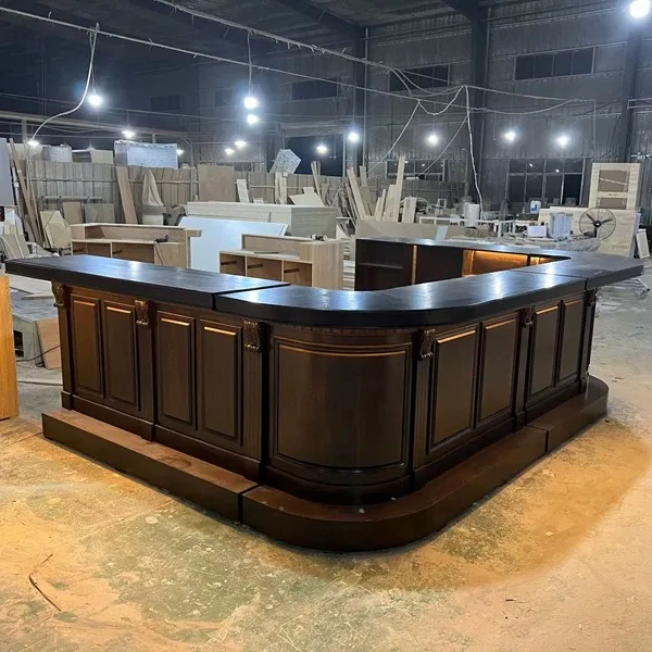 American Vintage wood Custom Cashier Front Desk Cafe Coffee Shop Counter Food Display Bakery restaurant bar counter