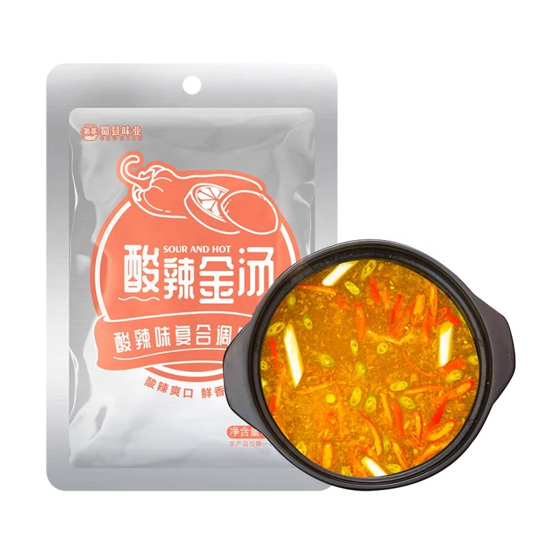 Sour soup hot pot base seasoning hot and sour gold soup guaranteed quality Chinese food condiments factory price