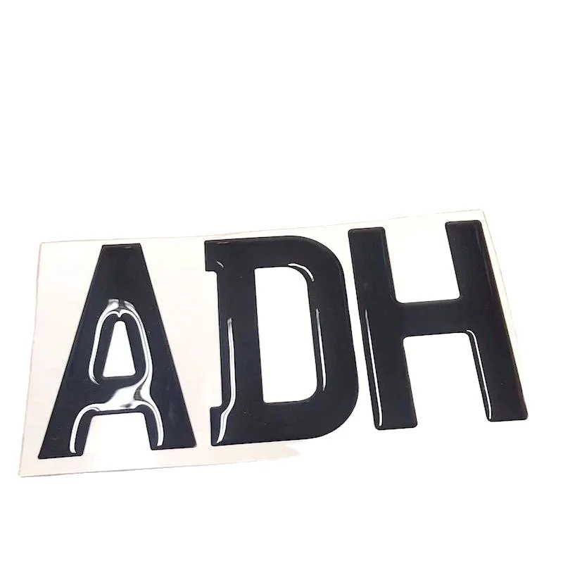 Custom 3d resin gel letter number office name plate 4D Acrylic car nameplate plate letter 5mm UK license plate letters