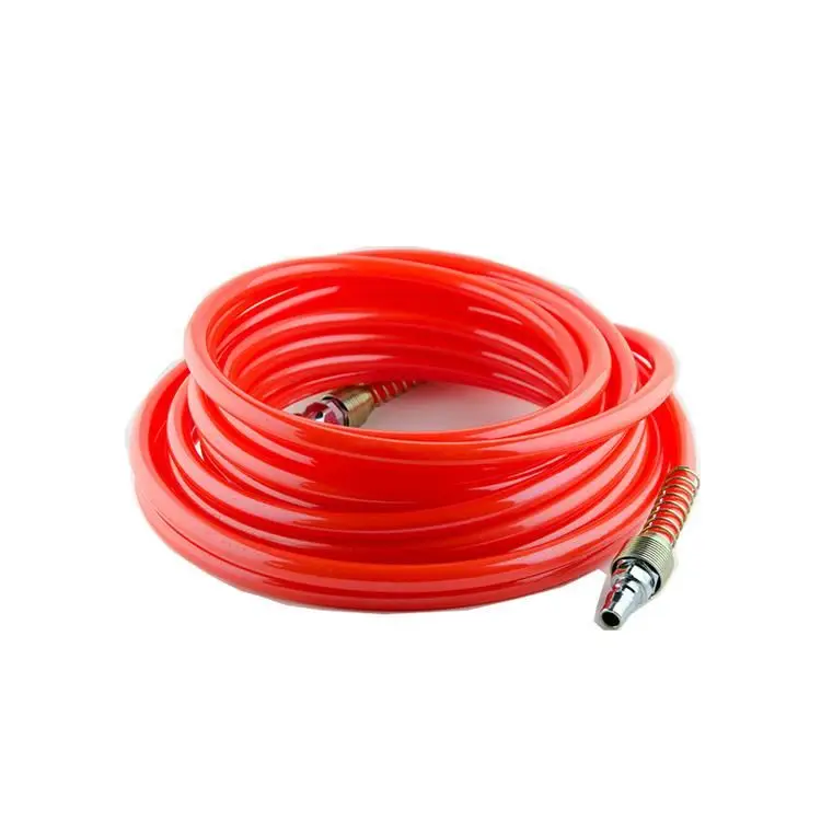 5mm male connector tube bluecolor braided  flexible pu coile tubing pneumatic polyurethane air hose