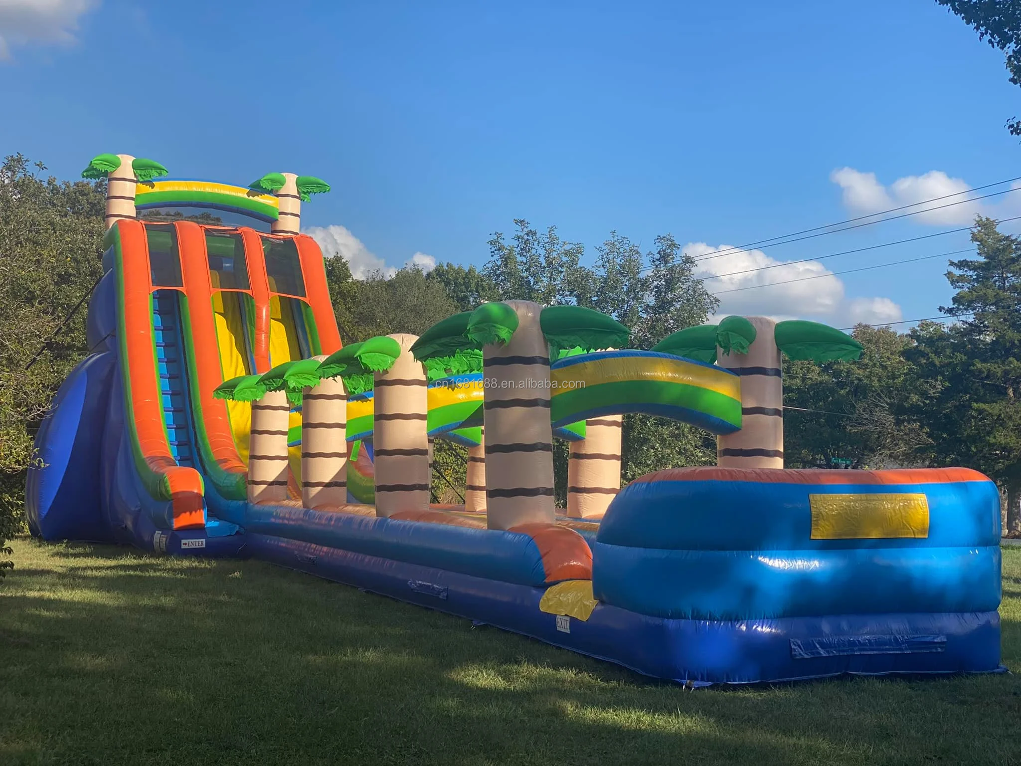 Big Used Slip N Water Slide Inflatable Adult Water Slide  Inflatable Slip n Slide Waterslide with pool