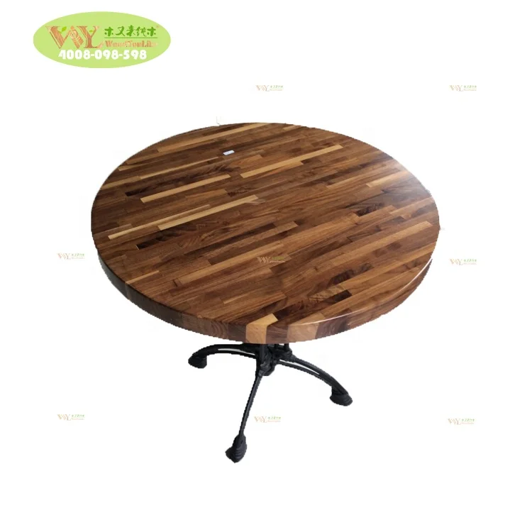 Factory price finger joint oak wood coffee table for restaurant  / Quality solid oak wood round / square coffee table