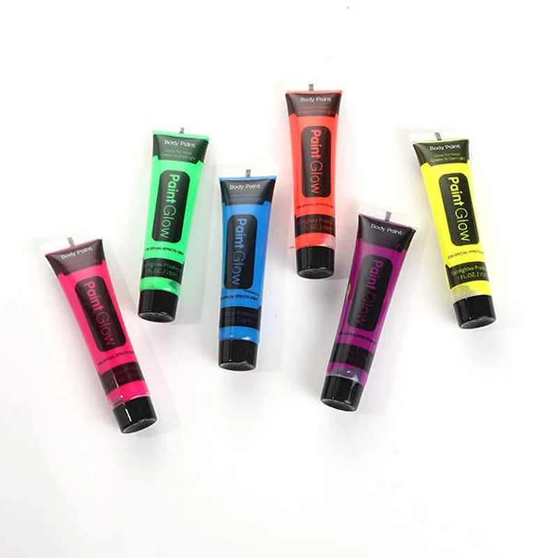 Wholesale Halloween Non-toxic Water Based Uv Glow Paint Luminous Body Paint Florescent Neon Uv Glow Face Paint for Party