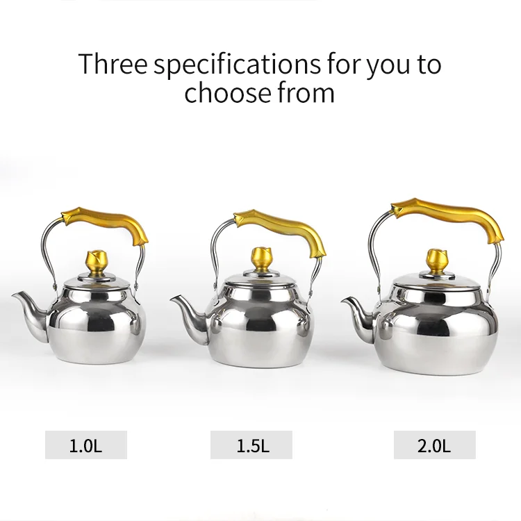 Vintage Luxury Restaurant Metal Turkish Gooseneck Teapot Kettle Stainless Steel Tea Pots With Infuser