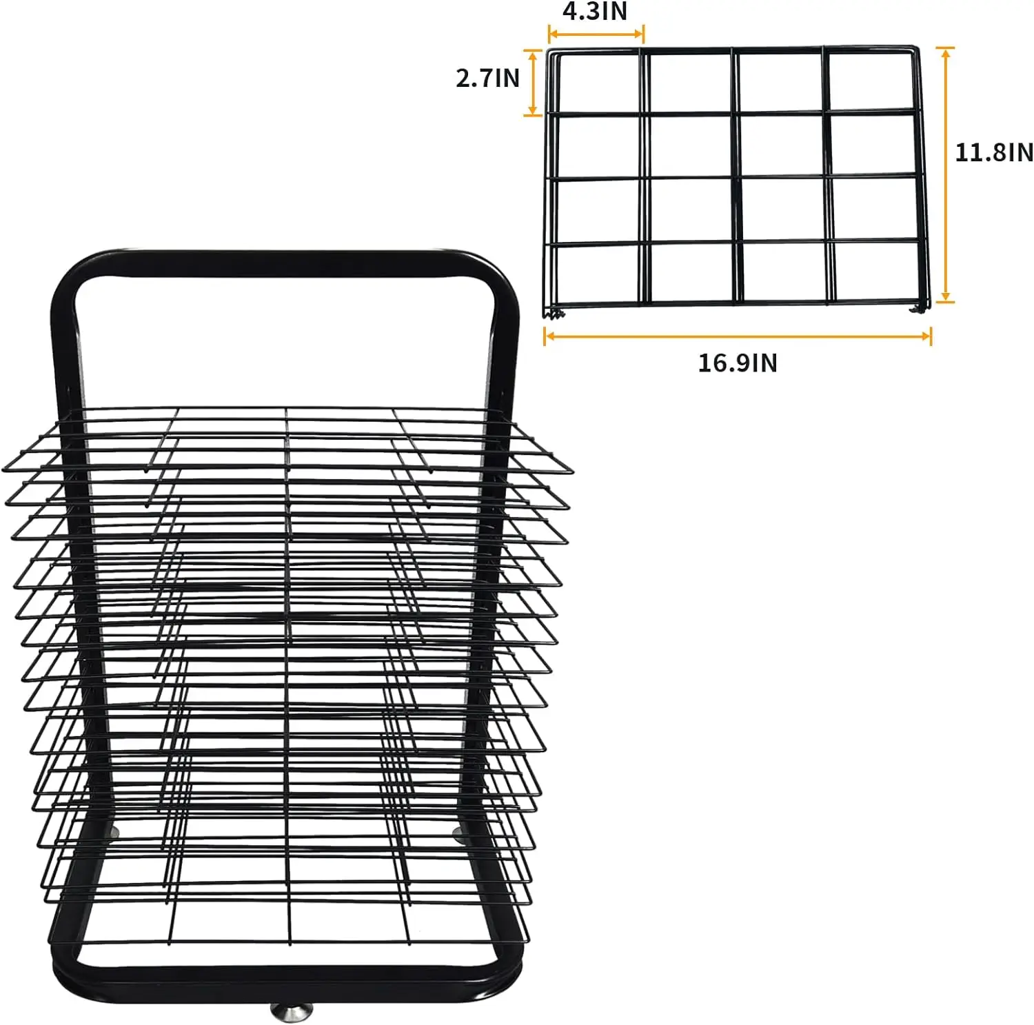 Wholesale Hot Style 16 Shelves Metal Artwork Storage Display Rack With Wheels For Classroom Painting Crafts Art Drying Rack