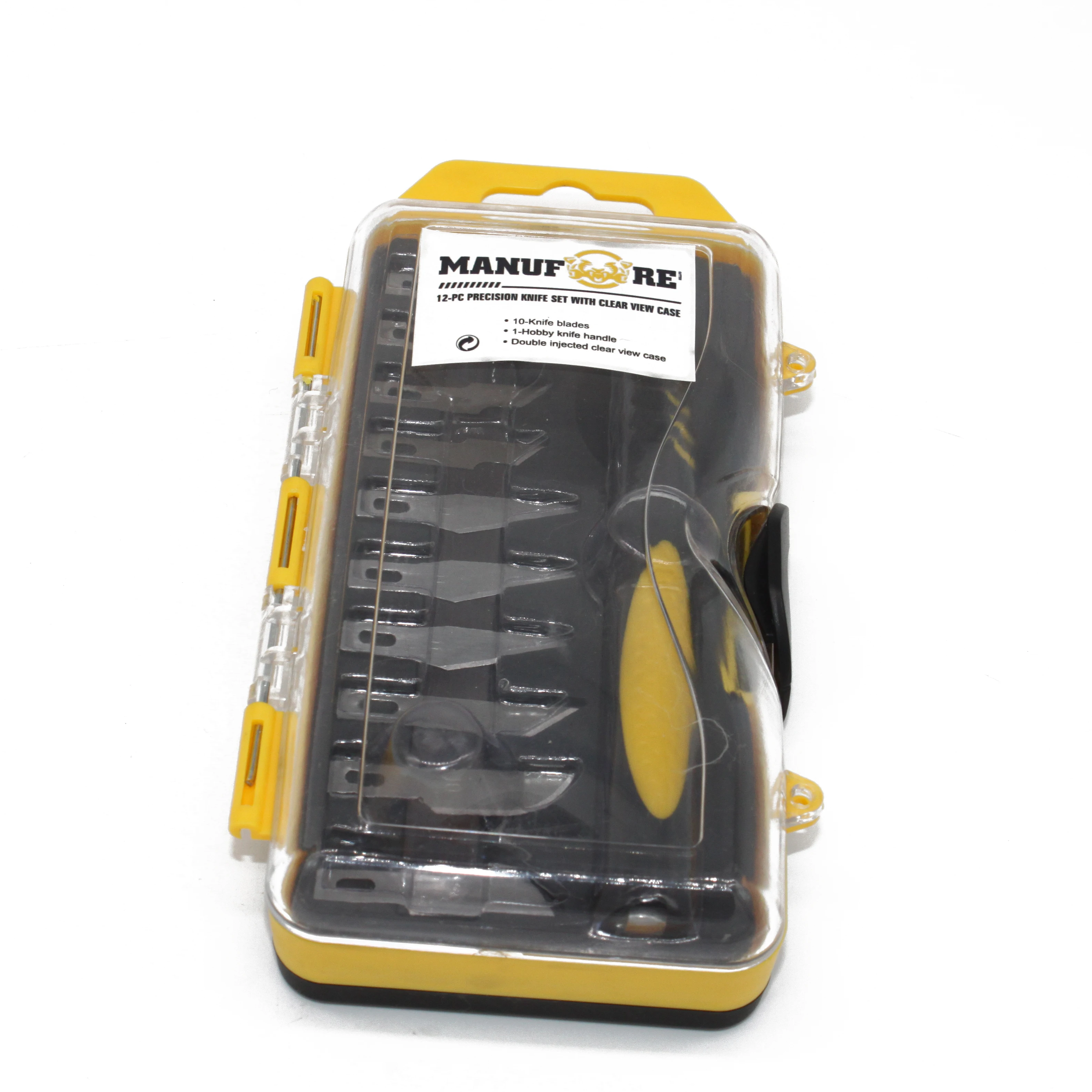 New 12pcs Nice Quality Easy To Carry Hand Carving Knife Tools Set for Wood paper craft work patchwork scrap work