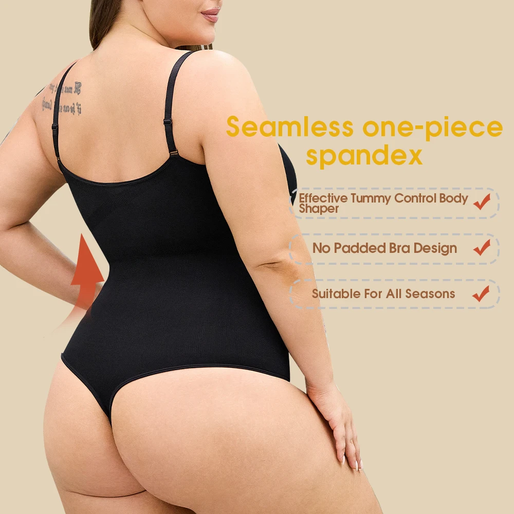 New Upgrade Women Tummy Control Shapewear Seamless Sculpting Thong Body Shaper Slimming Bodysuit