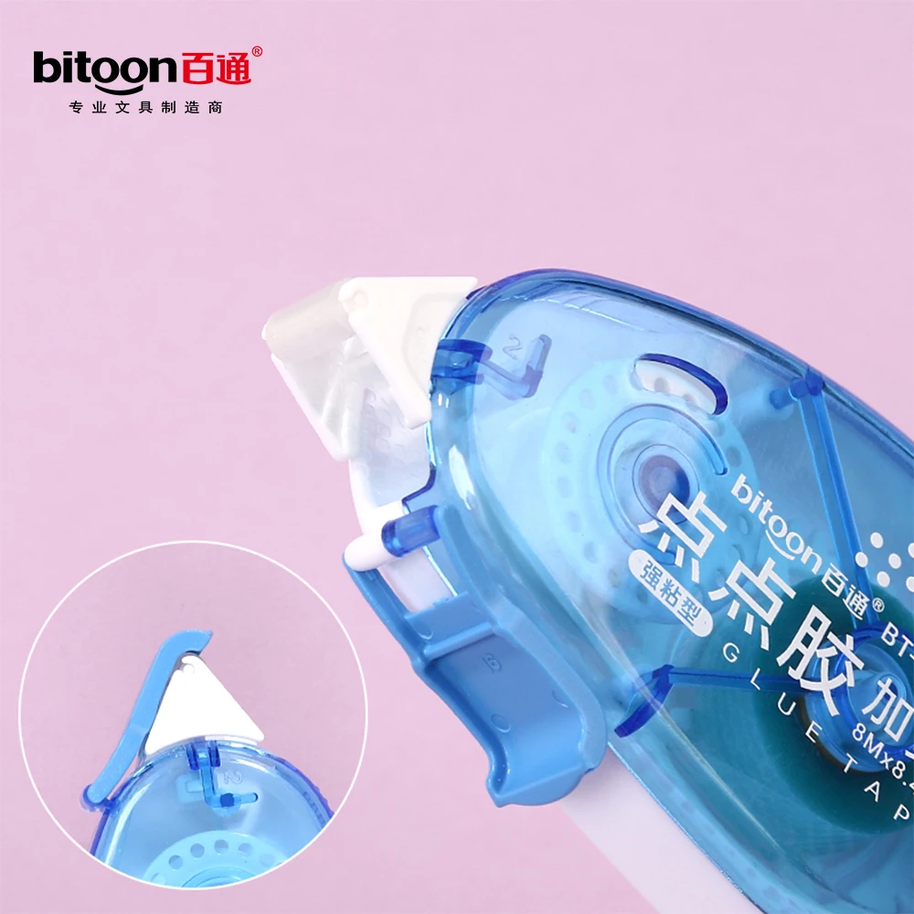 New Arrival Double-Sided 8.4MM*8M Roller Dot Adhesive Tape Washable School Stationery Glue Tape for Masking