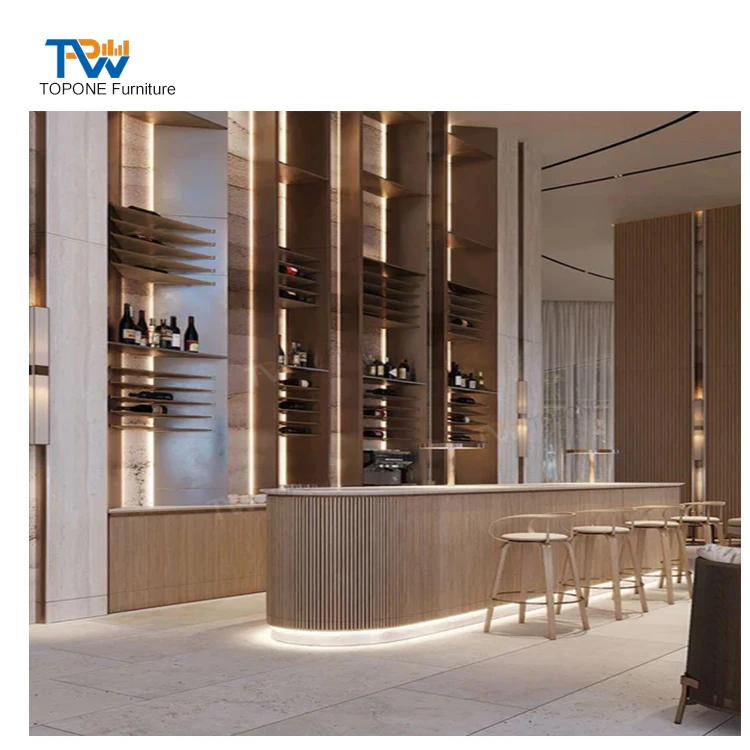 Contemporary Bar Designs Whisky and Cigar Bar Interior Decor Commercial Bar Counter for sale