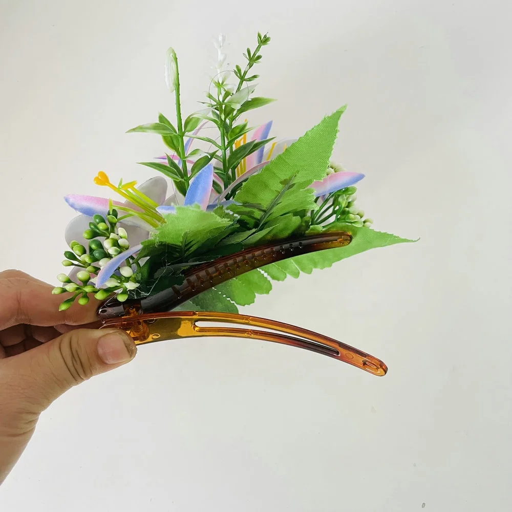 Foam flowers hair Clip Artificial tropical plumeria Island frangipani tiare hibiscus pin comb headband dancing party accessories