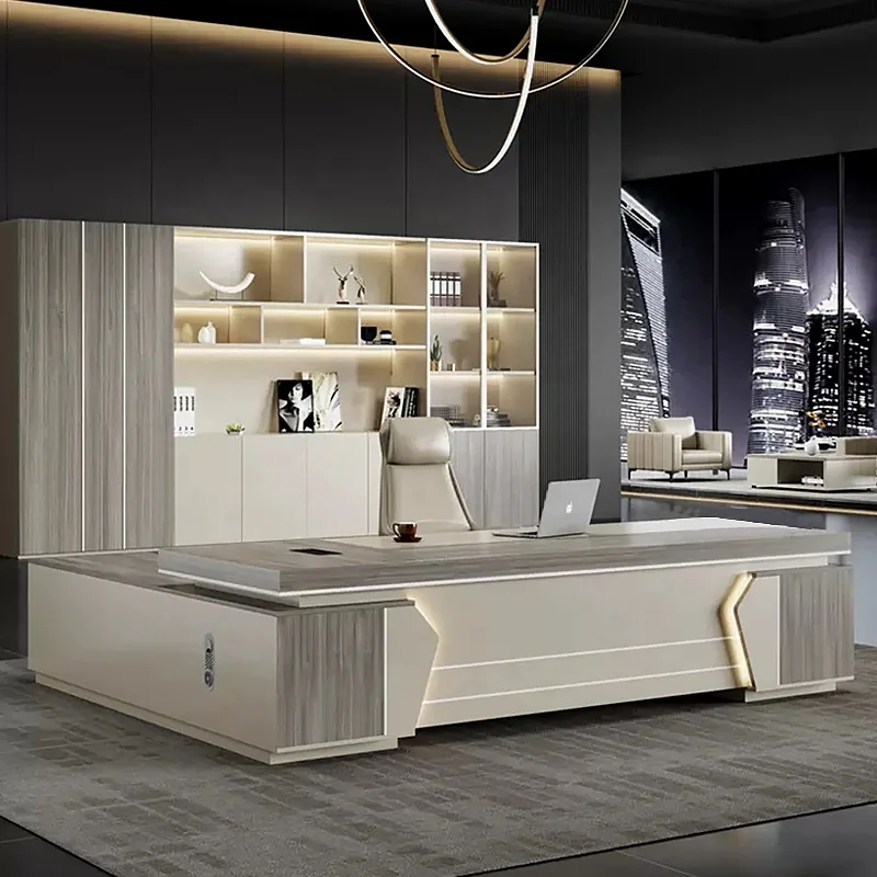 luxury  MFC boss table manager executive office desk L shape office desk furniture