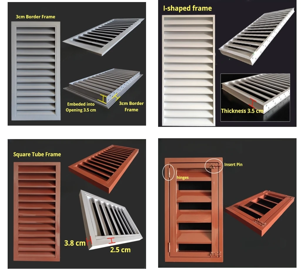 Aluminum louver Sun Insulating Sound Insulation Decoration Louvers Shutter Blinds