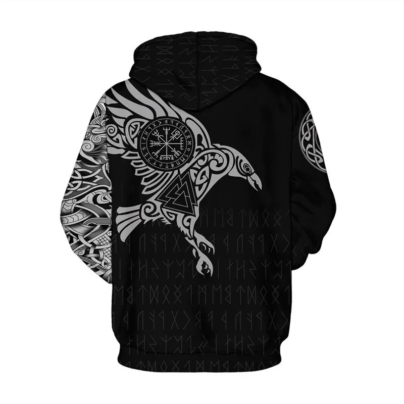 Mens Pullover Hooded Sweatshirt Hoodies Viking Pattern Anime 3d Harajuku Mens Street Wear Trending Clothing Men And Women