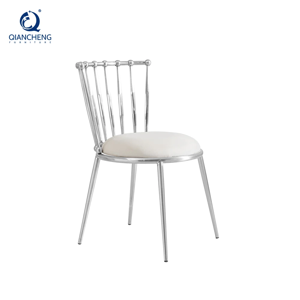 Moder Household Furniture Stainless Steel Dining Chair Skeletons Leather Seat Cushion Wholesale Purchase Dining Chair