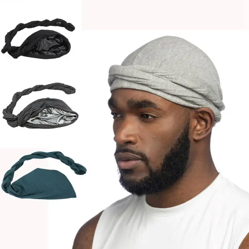 Fashion Head Wrap Breathable Vintage Halo Turban Solid Head Scarf Turban For Men Vintage Twist Head Wraps Satin Lined