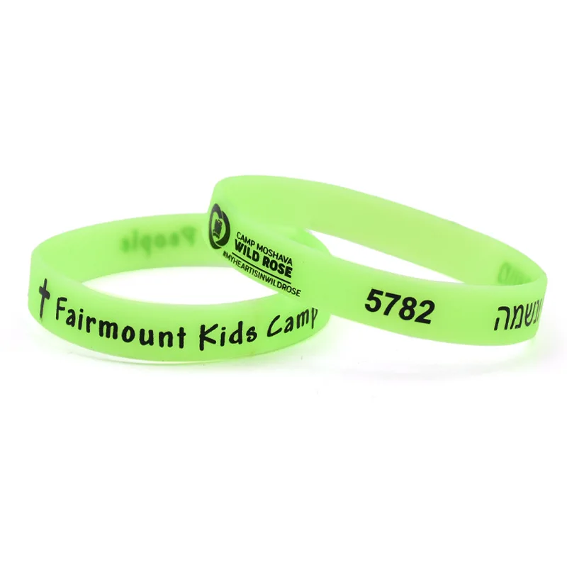 Message or Logo Custom High Quality Festival Events Promotion Rubber Wristband Bracelet Custom Silicone Wristbands