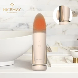 Waterproof Induction Charging Soft Face Cleansing Brush Head Ipx7 Electric Silicone Facial Cleansing Brush
