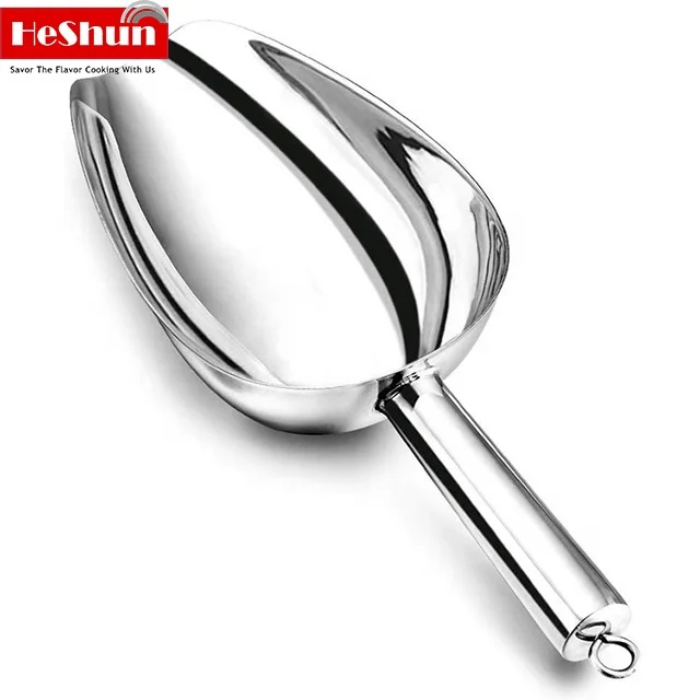 Wholesale Multipurpose Bar Tool Mirror Finishing Stainless Steel Food Shovel Utility Scoop Ice Cube Scoop Ice Shovel