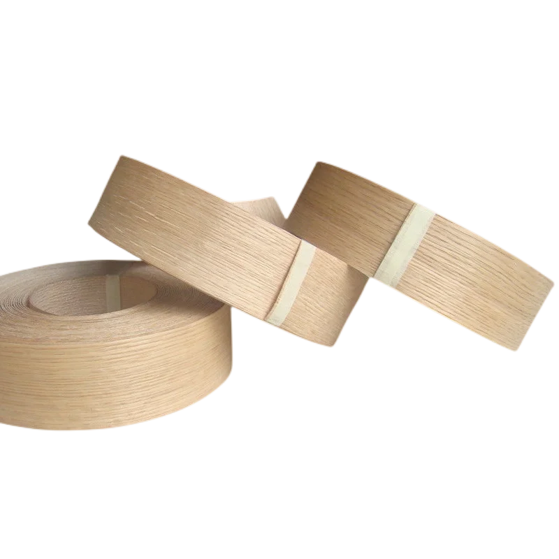 Pre-glued natural red oak veneer edgebanding for table edge coving