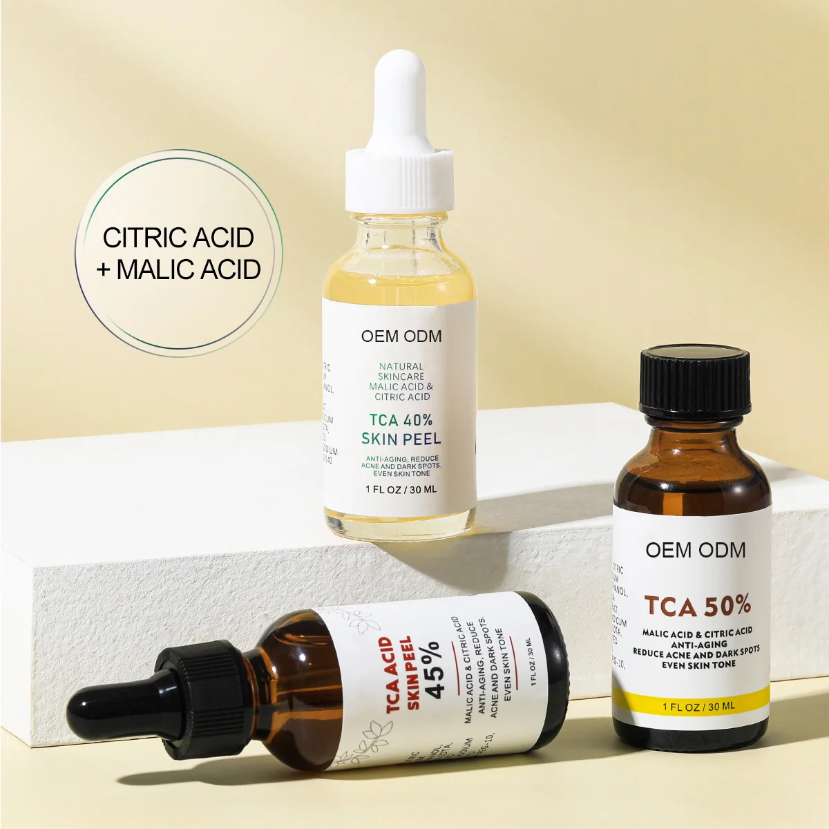 Private Label Custom a great price malic acid citric acid anti-aging reduce acne and dark spots even skin tone