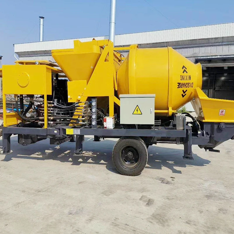 Jinlong factory high performance 40m3 mobile diesel trailer concrete mixer pump machinery price