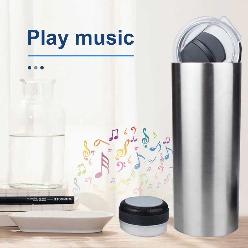 2021 Christmas Gifts New Concept music stainless steel tumbler wireless speaker tumbler music cups With high-fidelity speakers
