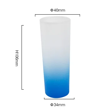 Wholesale 3oz Colorful Bottom Matte Glass Cup Sublimation Tea Cup Frosted Gradient Drinking Water Shot Glass Sublimation Mug