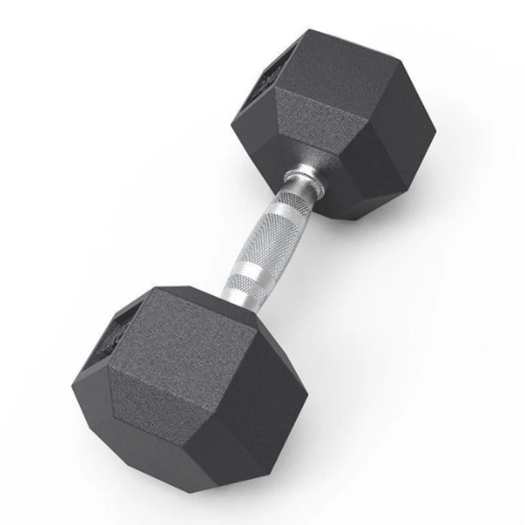 
Hexagonal rubber dumbbell body training dumbbell metal dumbbell set Mancuernas de varios pesos 