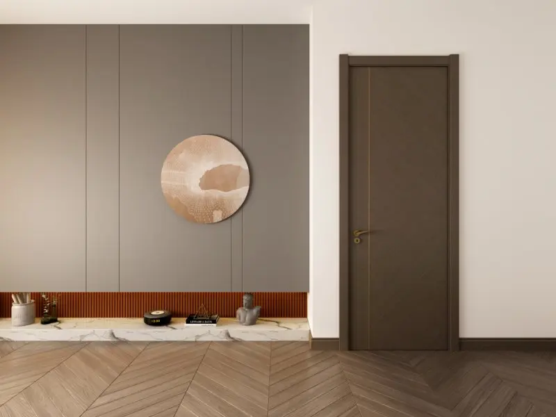 Modern design high-quality composite wood plastic door, waterproof PVC bathroom door