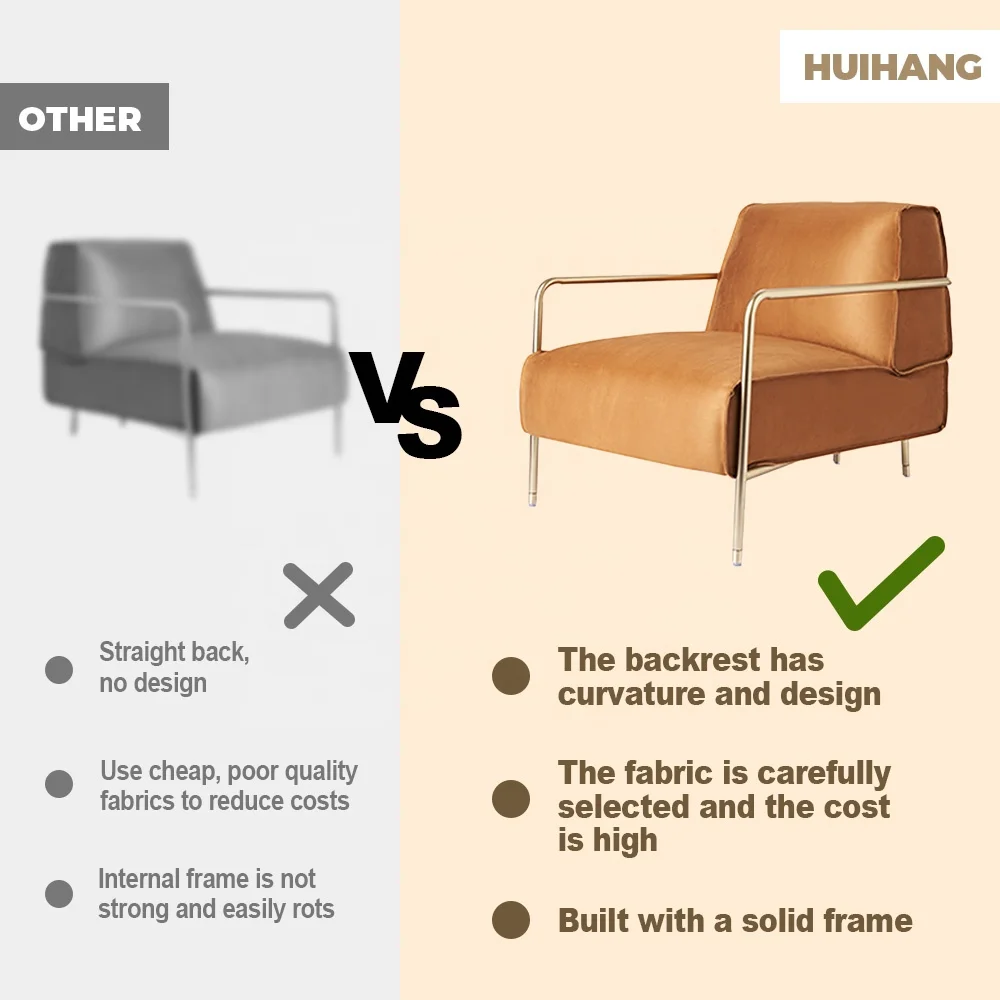 Luxury Armchairs Orange Color Velvet Sofa Chairs  Living Room Chairs Set For Hotel Villa