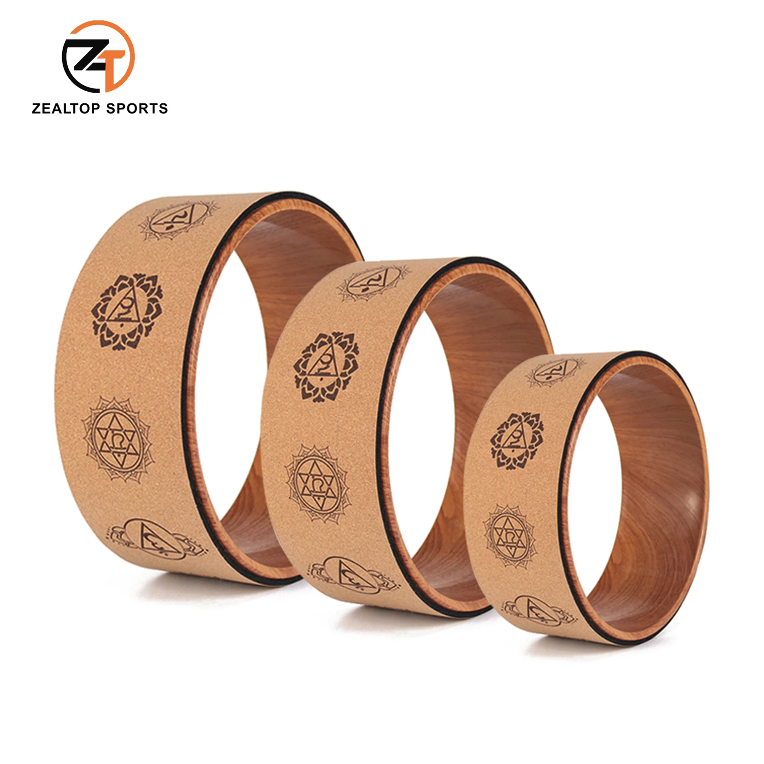 Пробковое колесо для йоги, набор из 3 колес для пилатеса, фитнеса, тренажерного зала, фитнеса, экологически чистый деревянный бамбуковый Корк ТПЭ