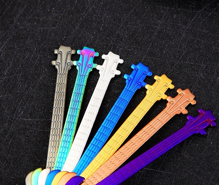 2025 Custom Coffee Dessert Mix 304 stainless steel guitar spoon