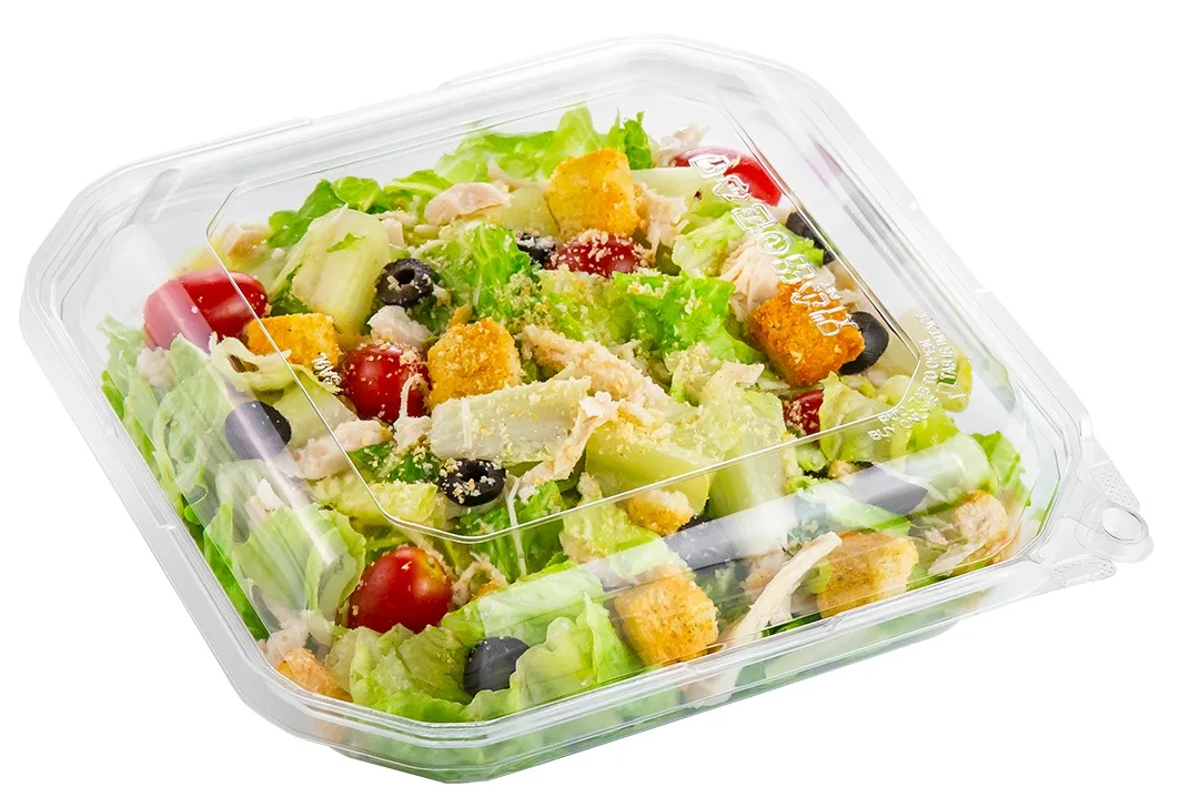 36oz Disposable Clear PET Plastic Food Containers with Clamshell Design for Takeaway