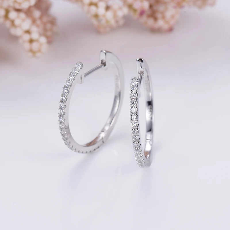 Mishang Fine Jewelry Lab Grown Diamond S925 Sterling Silver Hoop Earrings Customised Lab Diamond Stud Earrings