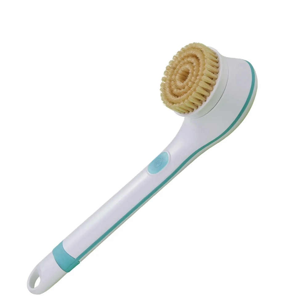 Закрытая акционерная Компания C & C 2 in1 природа щетины пластиковый массажер для тела ванны щетка 2 скорости Электрический вращающийся душ для ванной щетка с длинной ручкой