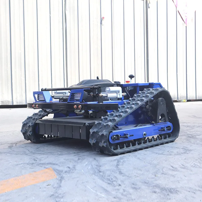 Remote control lawn mower multifunctional tracked lawn mower one click start fast climbing speed