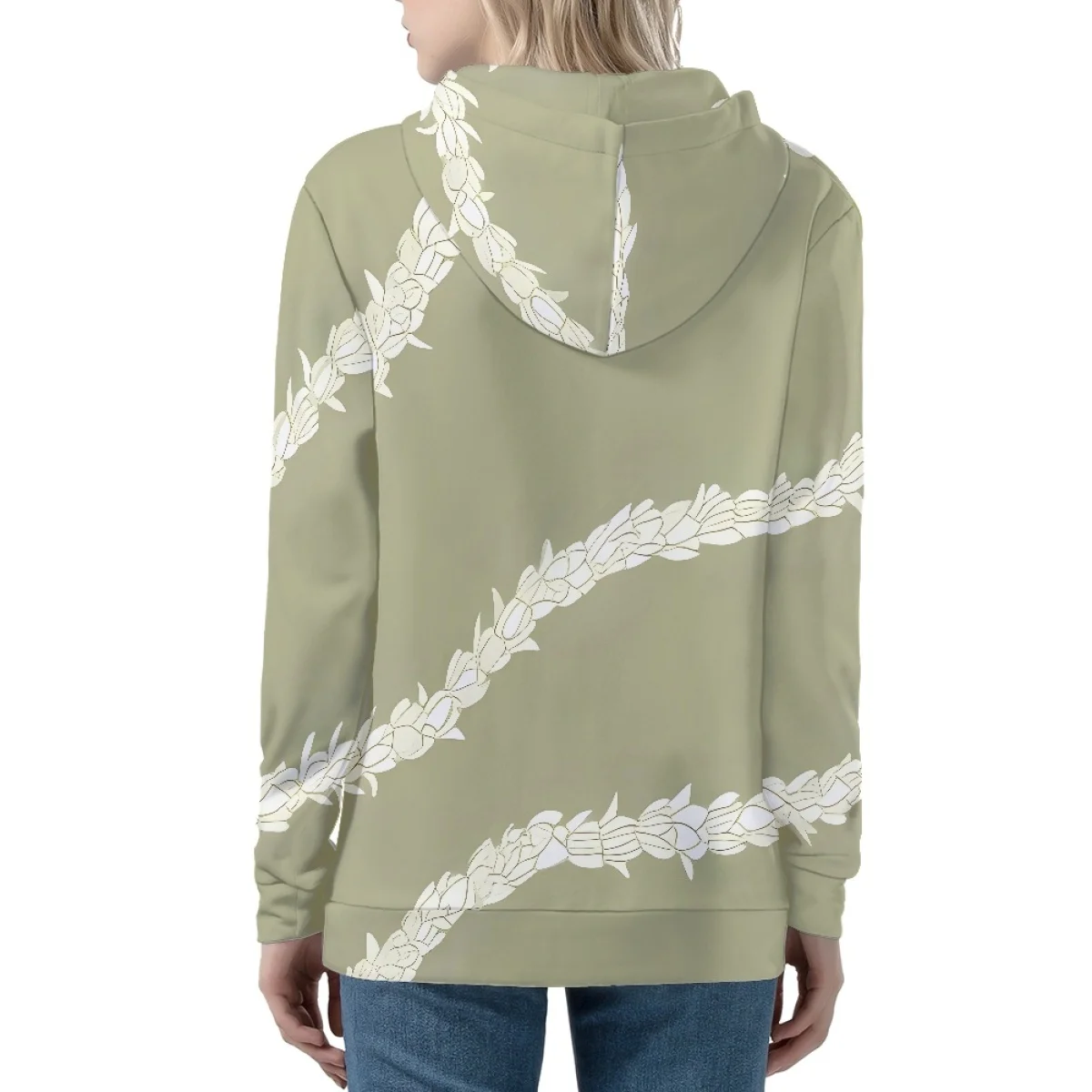 MOQ1 Fashion Street Zip Hooded Sweatshirt Hawaii Paukenikeni Polynesian Floral Custom Logo Zipper up Oversized Hoodie for Women