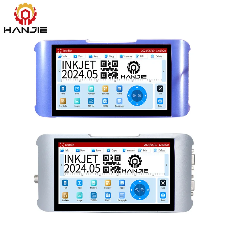HANJIE Manufacturing Offers 7 inch intelligent touch screen TIJ online printer for date Text Count Barcode/QR code printing