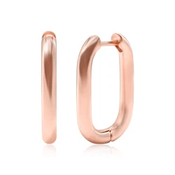 Wholesale Fashion Jewelry Brass 18k Real Gold Plated Piercing Geometric Hoop Huggie Square Earrings