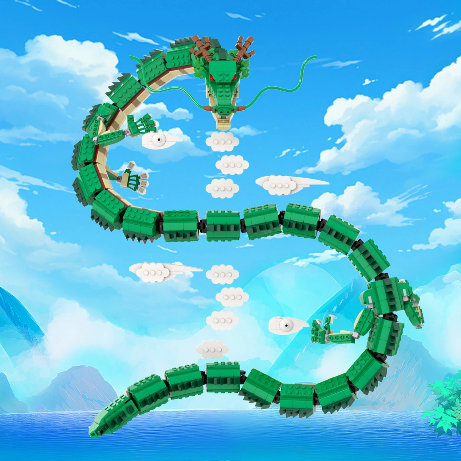 MOC1506 Shenron 1888Pcs Bricks Japanese Anime DBZ Dragone Compatible Assemble Particles Education DIY Building Blocks Kids Toys