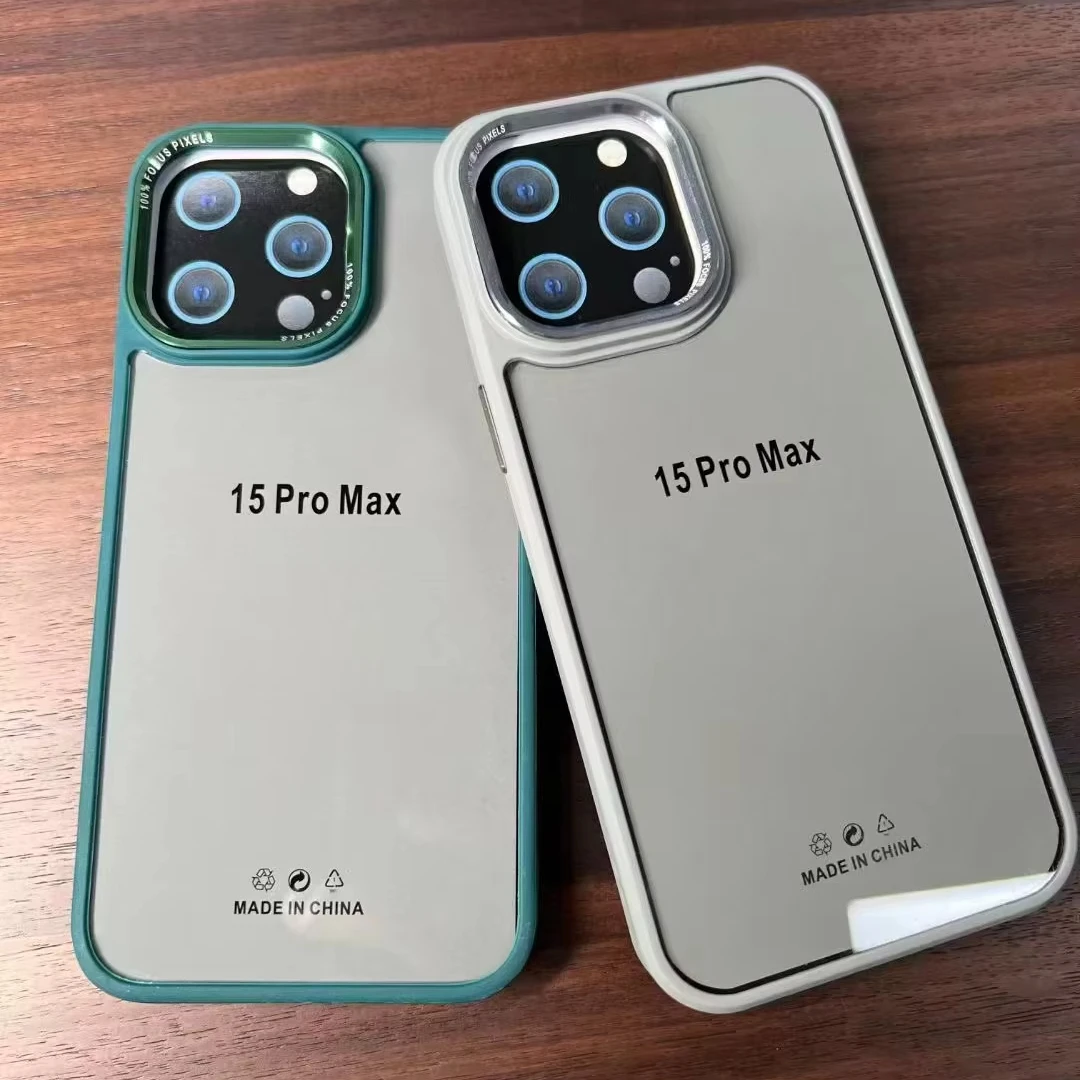 BAILI factory 2025 Popular Dazzle nail eagle Eye metal frame mobile cover for Iphone XR 15 Pro through black acrylic phone shell