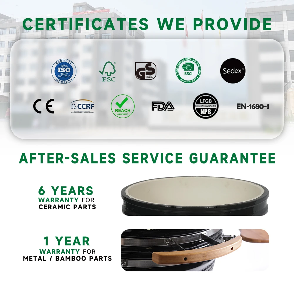 SEB KAMADO Charcoal Asador De Ceramic Parrillas Portatiles for Outside Kitchen Ceramic Charcoal Grill